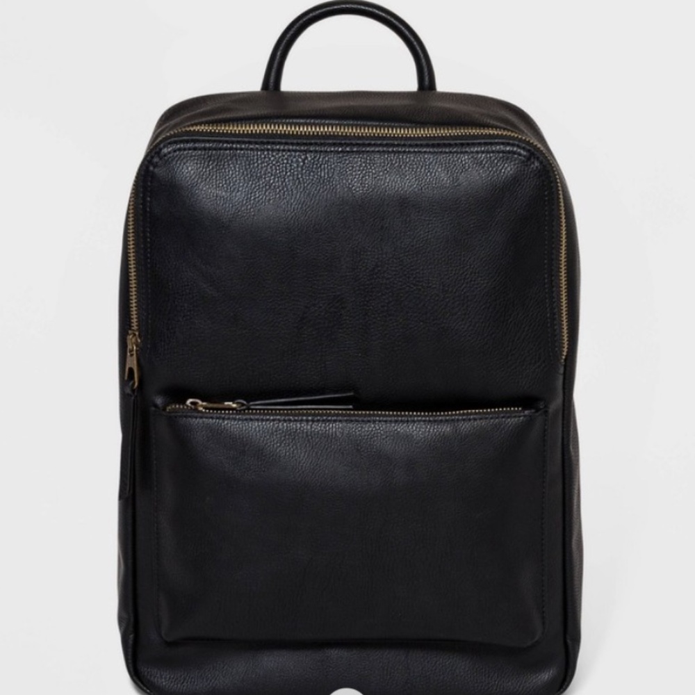 Universal Thread Sleek Black Leather Backpack - Minimal Women's Bag